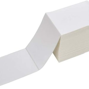 4 x 6 Direct Thermal Shipping Labels with Perforations, Pack of 500 Thermal Labels, Permanent Adhesive, White Mailing Fanfold Label for Thermal Printer