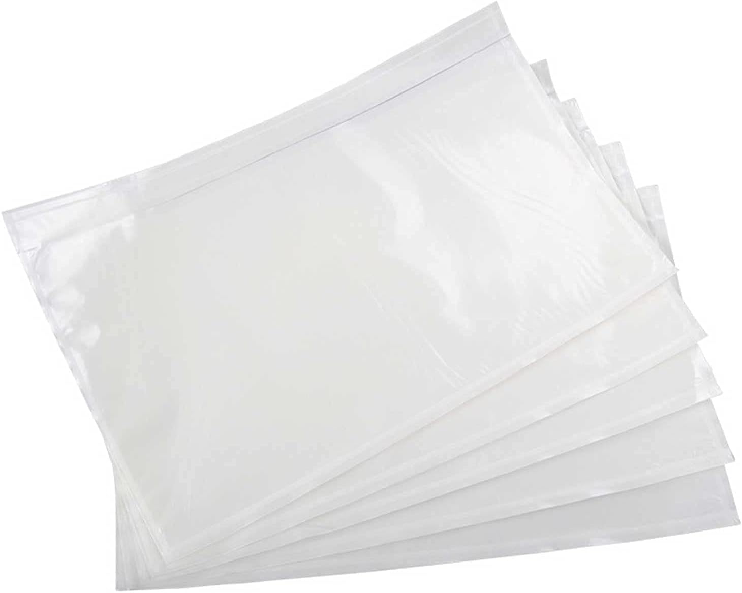 Clear 7.5'' x 5.5'' Packing List Envelopes, Adhesive Shipping Label Pouches/Sleeves (50 Pack)