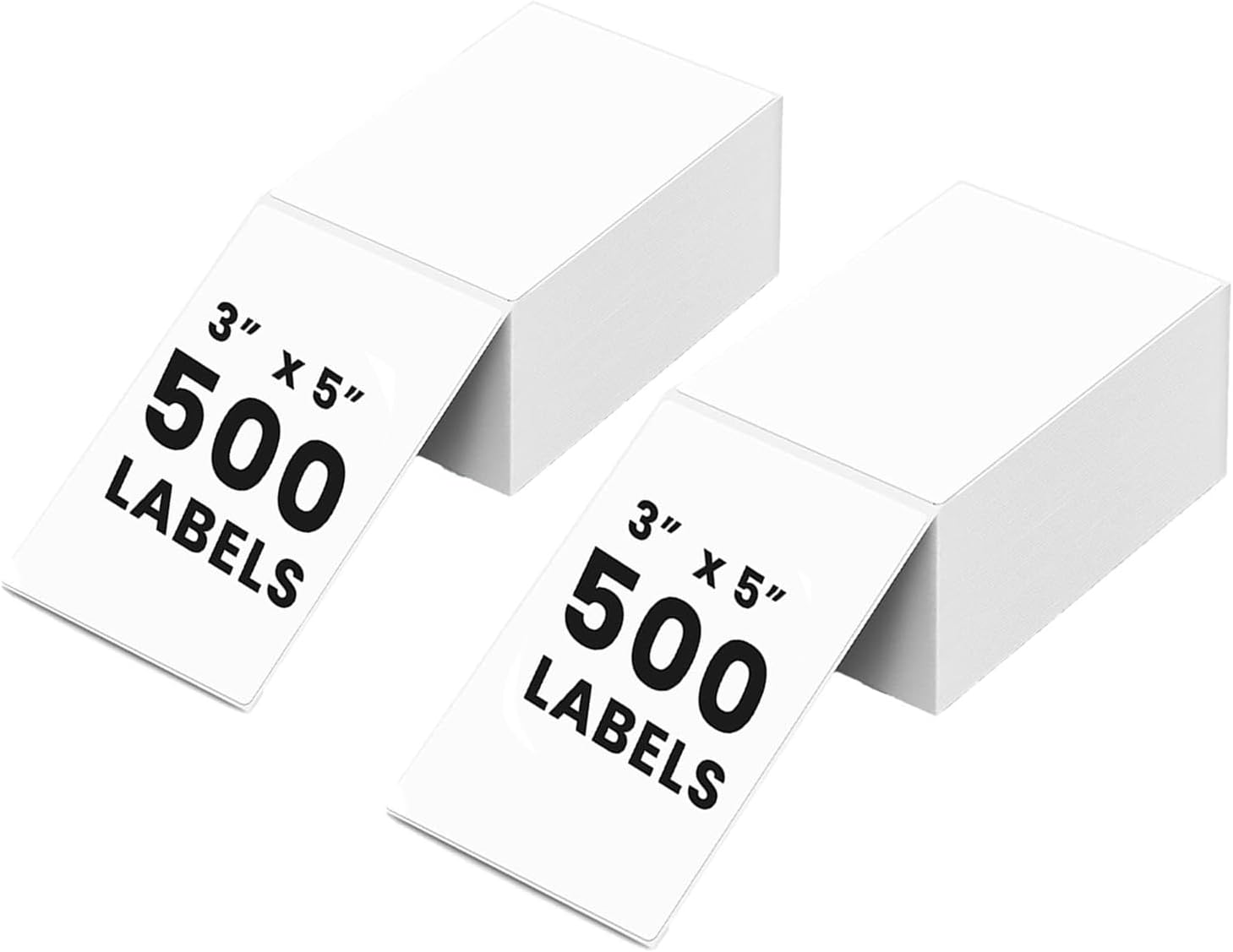 Fanfold 3 x 5 Thermal Labels, 1000Pcs White Fan-fold Perforated Shipping Label 70g Waterproof Thermal Printer Stickers for Thermal Printer, Express Shipping Labels, Self-use, Strong Adhesive