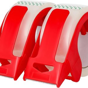 2-Pack Clear Packing Tape with Dispenser-2.7mil x 1.88" x 55Y Heavy Duty Packing Tape for Moving Boxes-Moving Tape Strong Adhesive Packaging Tape.