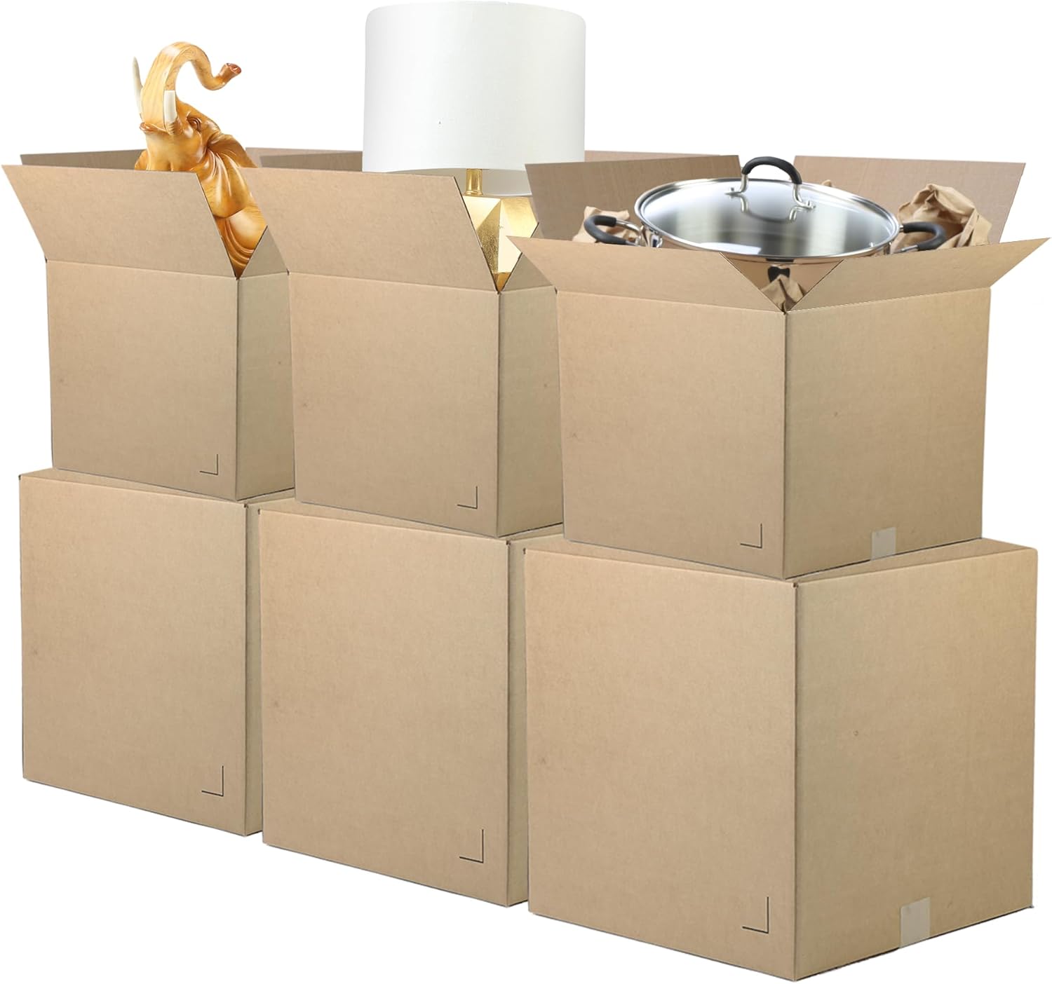 Moving Boxes 10-Pack Larger | 20x20x20 inch Brown/Kraft Corrugated Cardboard Packing, Moving & Storage for Business/Home – Durable - Eco-Friendly, Recyclable - Made in the - Image 2