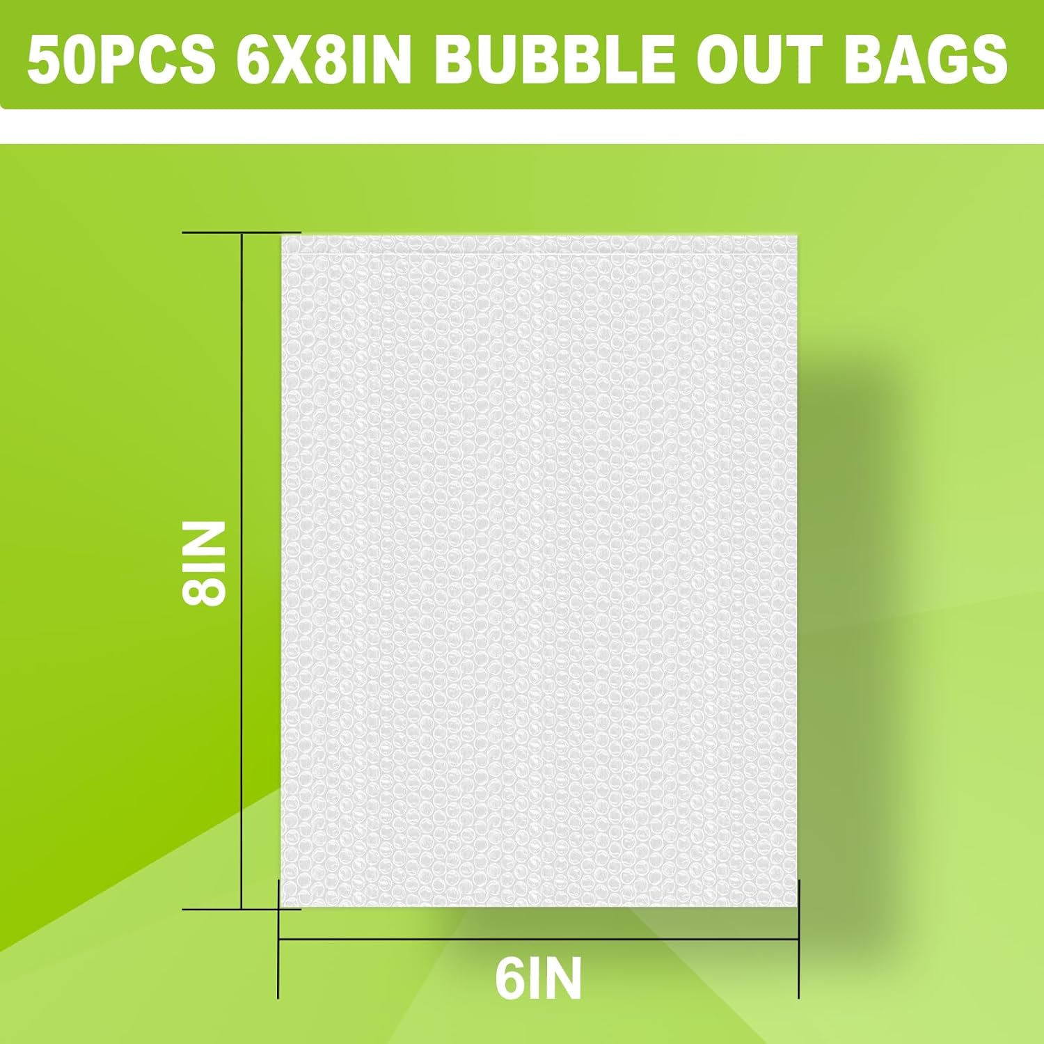 Bubble Pouches Wrap, Clear Not Self-Seal Bubble Out Bags with Double Walled Cushioning, Ideal for Packing, Shipping, Storage, Moving (50PCS-6x8Inches) - Image 2