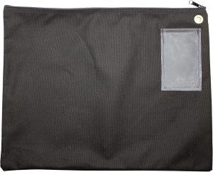 Interoffice Canvas Mailbag, Transit Envelope, Mailer Pouch, Sack for Documents, 18 x 14 inch (Black)